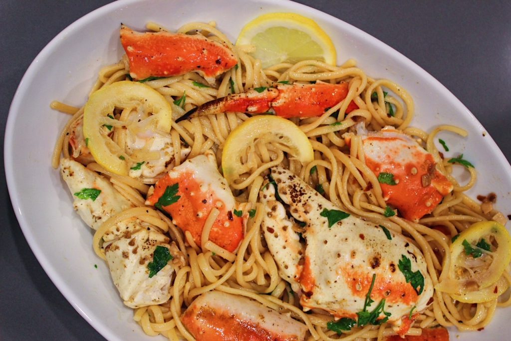 Crab Linguine in a White Wine Lemon Sauce