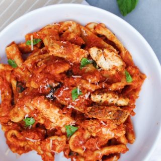 Pasta alla Vodka with Blackened Chicken