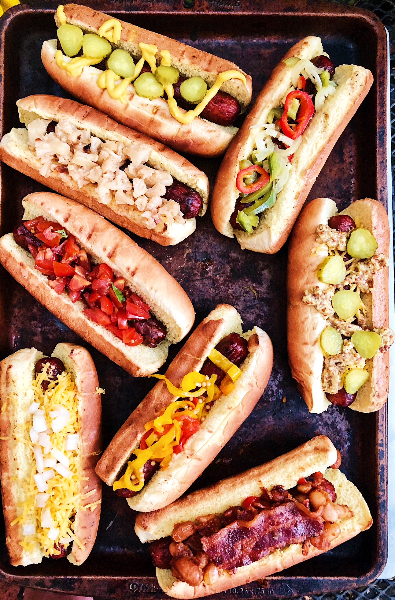 Cheesy Hot Dogs with Pickle-Pepper Relish Recipe