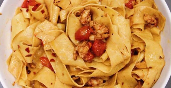 Lobster Pappardelle with Lemon Butter White Wine Sauce