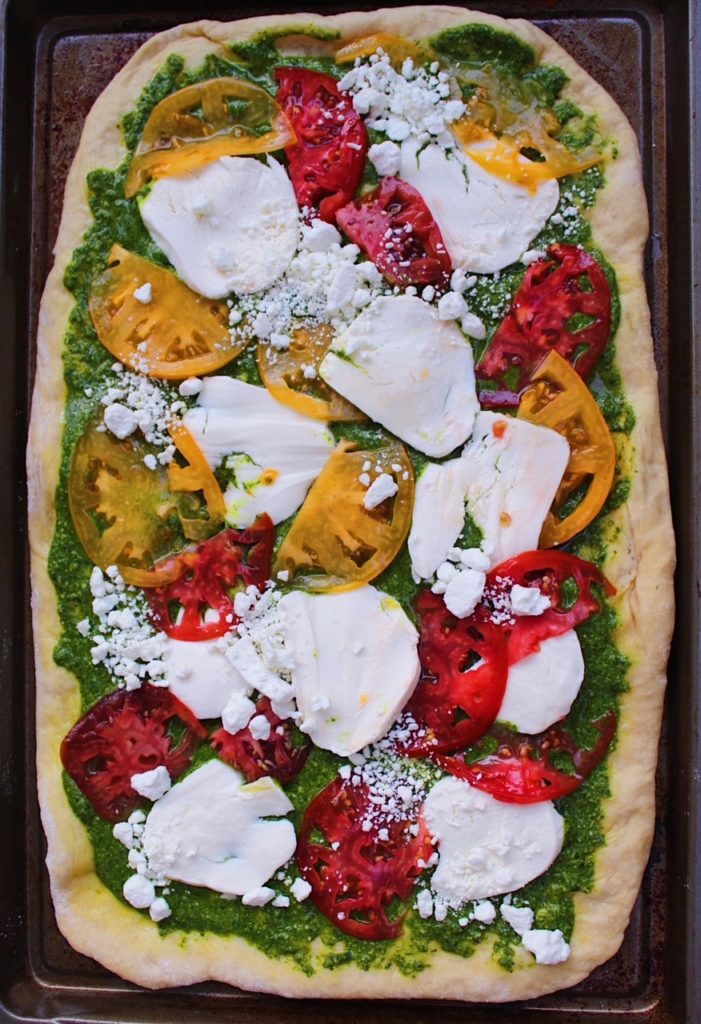 Pesto Pizza with Fresh Tomatoes