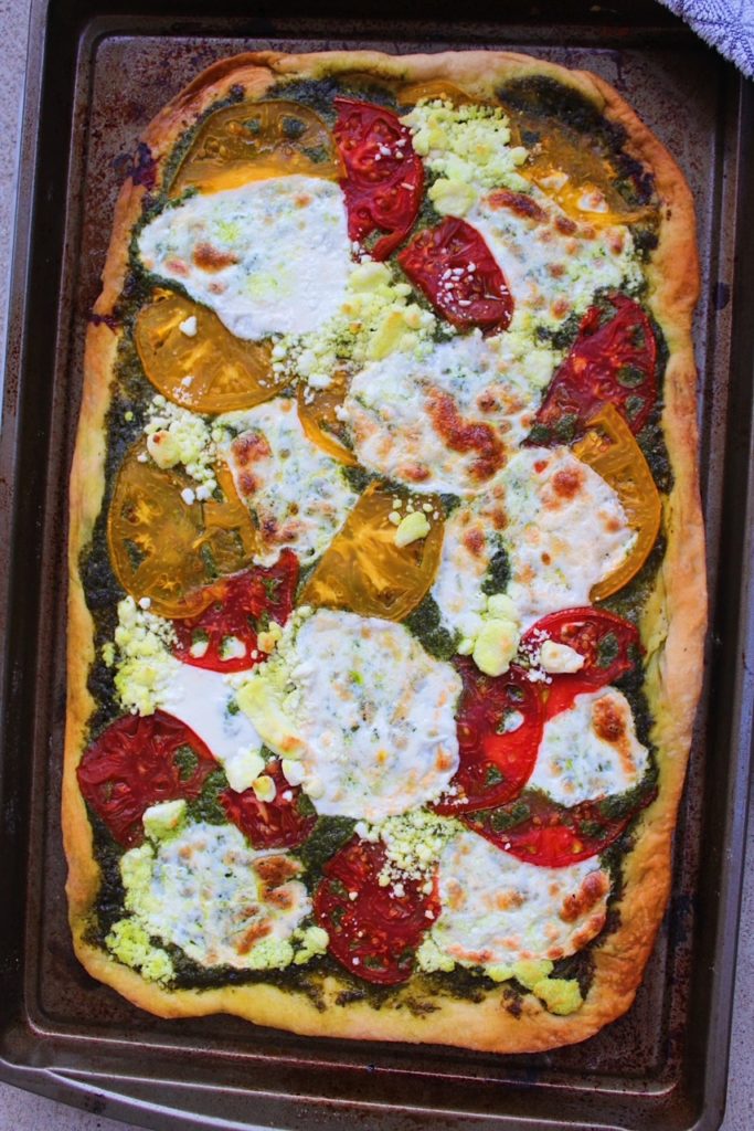 Pesto Pizza with Fresh Tomatoes