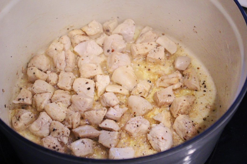 cooking chicken in large pot