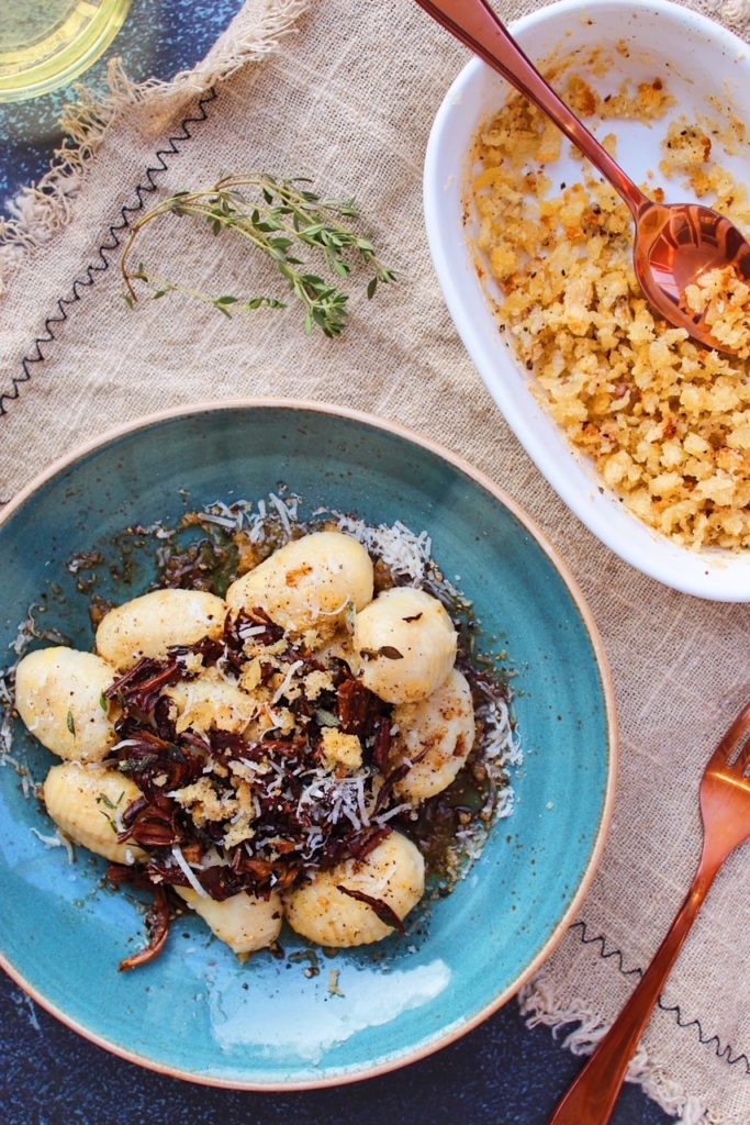 Goat Cheese Gnocchi in Herb Butter Sauce