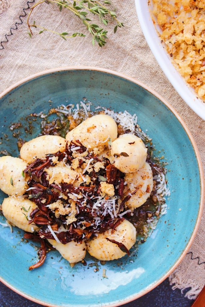 Goat Cheese Gnocchi in Herb Butter Sauce